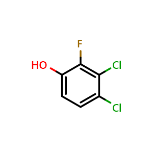 Chemical structure of 3,4-Dichloro-2-fluorophenol , CAS 934180-44-6, AChemBlock AD283922