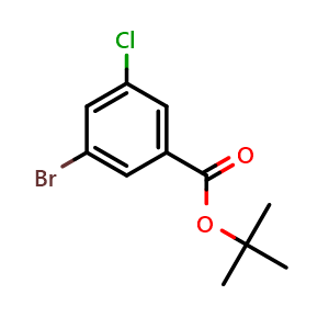 Chemical structure of tert-Butyl 3-bromo-5-chlorobenzoate , CAS 1870857-76-3, AChemBlock AD283925