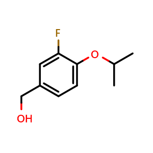 Chemical structure of (3-Fluoro-4-isopropoxyphenyl)methanol , CAS 1037139-83-5, AChemBlock AD283930