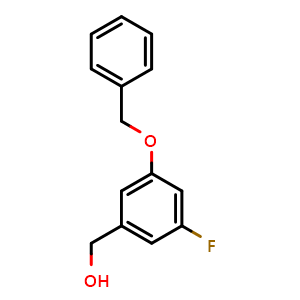 Chemical structure of (3-(Benzyloxy)-5-fluorophenyl)methanol , CAS 1562428-51-6, AChemBlock AD283932