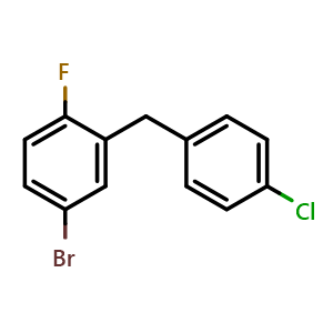 Chemical structure of 4-Bromo-2-(4-chlorobenzyl)-1-fluorobenzene , CAS 1210344-21-0, AChemBlock AD283937