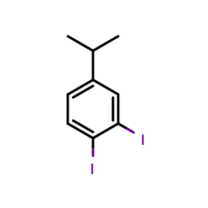 Chemical structure of 1,2-diiodo-4-isopropylbenzene , CAS 1369782-63-7, AChemBlock AD283942