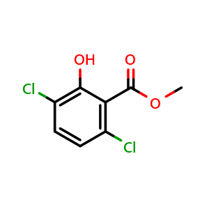 Chemical structure of Methyl 3,6-dichloro-2-hydroxybenzoate , CAS 53066-25-4, AChemBlock AD283944