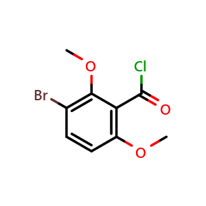 Chemical structure of 3-Bromo-2,6-dimethoxybenzoyl chloride , CAS 84225-91-2, AChemBlock AD283948