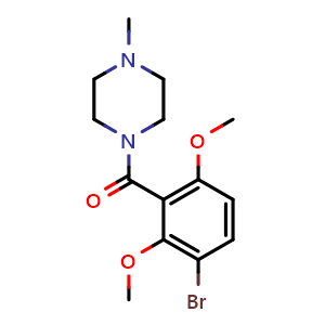 Chemical structure of (3-Bromo-2,6-dimethoxyphenyl)(4-methylpiperazin-1-yl)methanone , CAS 2755724-31-1, AChemBlock AD283949