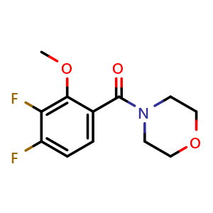 Chemical structure of (3,4-Difluoro-2-methoxyphenyl)(morpholino)methanone , CAS 2643367-79-5, AChemBlock AD283953