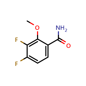 Chemical structure of 3,4-Difluoro-2-methoxybenzamide , CAS 1807182-96-2, AChemBlock AD283958