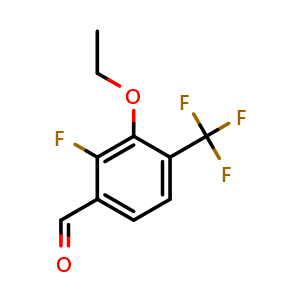 Chemical structure of 3-Ethoxy-2-fluoro-4-(trifluoromethyl)benzaldehyde , CAS 2385326-92-9, AChemBlock AD283965