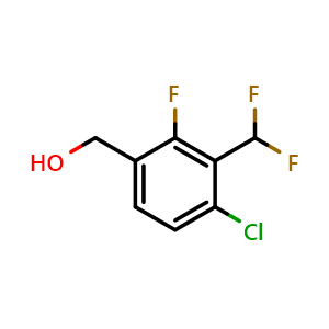 Chemical structure of (4-Chloro-3-(difluoromethyl)-2-fluorophenyl)methanol , CAS 2386255-25-8, AChemBlock AD283968