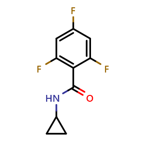 Chemical structure of N-cyclopropyl-2,4,6-trifluorobenzamide , CAS 1513248-06-0, AChemBlock AD283975