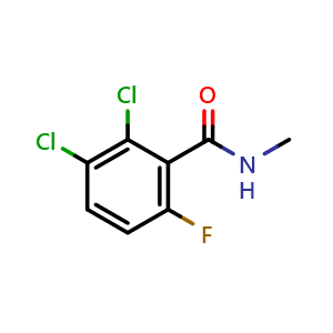 Chemical structure of 2,3-Dichloro-6-fluoro-N-methylbenzamide , CAS 2643367-94-4, AChemBlock AD283980