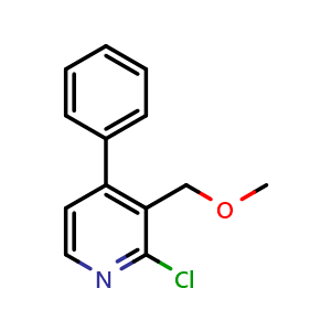 Chemical structure of 2-Chloro-3-(methoxymethyl)-4-phenylpyridine , CAS 2643368-56-1, AChemBlock AD283990