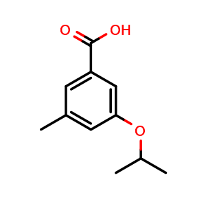 Chemical structure of 3-Isopropoxy-5-methylbenzoic acid , CAS 1369775-54-1, AChemBlock AD283994