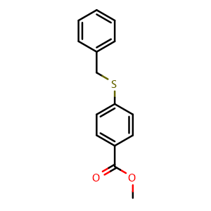 Chemical structure of Methyl 4-(benzylthio)benzoate , CAS 26960-78-1, AChemBlock AD283997