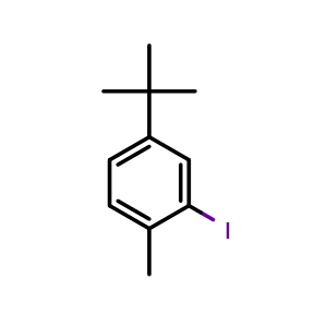 Chemical structure of 4-(Tert-butyl)-2-iodo-1-methylbenzene , CAS 70728-98-2, AChemBlock AD284011