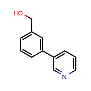 Chemical structure of (3-(Pyridin-3-yl)phenyl)methanol , CAS 85553-54-4, AChemBlock AD284018