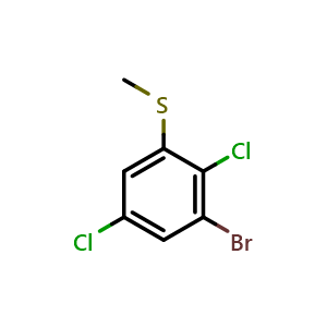 Chemical structure of (3-Bromo-2,5-dichlorophenyl)(methyl)sulfane , CAS 2167059-75-6, AChemBlock AD284019