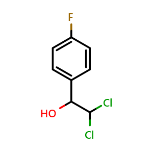 Chemical structure of 2,2-Dichloro-1-(4-fluorophenyl)ethanol , CAS 61693-75-2, AChemBlock AD284029