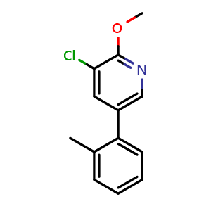 Chemical structure of 3-Chloro-2-methoxy-5-(o-tolyl)pyridine , CAS 2734776-70-4, AChemBlock AD284033