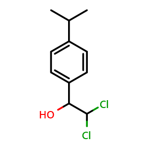 Chemical structure of 2,2-Dichloro-1-(4-isopropylphenyl)ethanol , CAS 2734775-33-6, AChemBlock AD284050