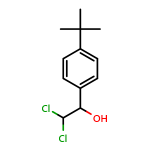 Chemical structure of 1-(4-(Tert-butyl)phenyl)-2,2-dichloroethanol , CAS 59477-83-7, AChemBlock AD284053