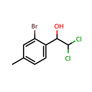 Chemical structure of 1-(2-Bromo-4-methylphenyl)-2,2-dichloroethanol , CAS 2734778-58-4, AChemBlock AD284058