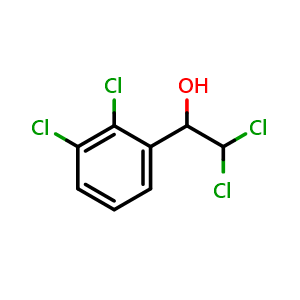 Chemical structure of 2,2-Dichloro-1-(2,3-dichlorophenyl)ethanol , CAS 2734775-37-0, AChemBlock AD284065