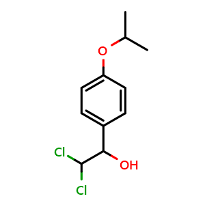 Chemical structure of 2,2-dichloro-1-(4-isopropoxyphenyl)ethanol , CAS 2734777-68-3, AChemBlock AD284069