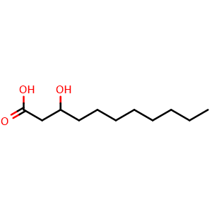 Chemical structure of 3-Hydroxyundecanoic acid , CAS 40165-88-6, AChemBlock AD284071