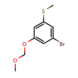 Chemical structure of (3-Bromo-5-(methoxymethoxy)phenyl)(methyl)sulfane , CAS 2734772-59-7, AChemBlock AD284074