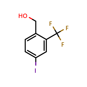 Chemical structure of (4-Iodo-2-(trifluoromethyl)phenyl)methanol , CAS 1253188-91-8, AChemBlock AD284075