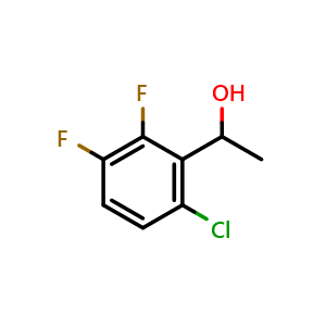 Chemical structure of 1-(6-chloro-2,3-difluorophenyl)ethanol , CAS 1872848-36-6, AChemBlock AD284102