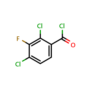 Chemical structure of 2,4-Dichloro-3-fluorobenzoyl chloride , CAS 1176704-22-5, AChemBlock AD284109