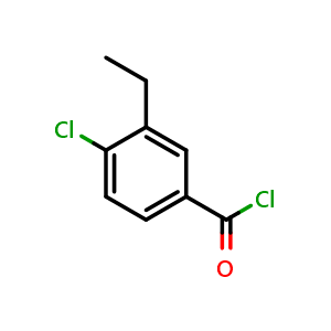Chemical structure of 4-Chloro-3-ethylbenzoyl chloride , CAS 1379331-67-5, AChemBlock AD284111