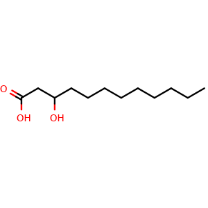 Chemical structure of 3-hydroxydodecanoic acid , CAS 1883-13-2, AChemBlock AD284126