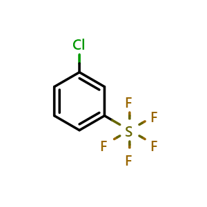 Chemical structure of (3-Chlorophenyl)pentafluoro-lambda6-sulfane , CAS 1462990-45-9, AChemBlock AD284138