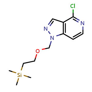 Chemical structure of 4-Chloro-1-((2-(trimethylsilyl)ethoxy)methyl)-1H-pyrazolo[4,3-c]pyridine , CAS 1609259-33-7, AChemBlock AD284140