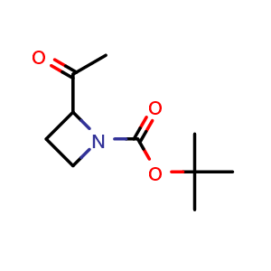 Chemical structure of tert-Butyl 2-acetylazetidine-1-carboxylate , CAS 1783414-46-9, AChemBlock AD284148