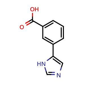 Chemical structure of 3-(1H-imidazol-5-yl)benzoic acid , CAS 912569-71-2, AChemBlock AD284154