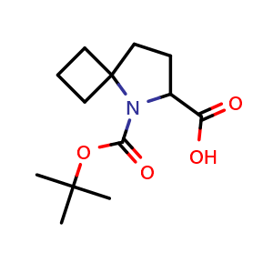 Chemical structure of 5-(tert-butoxycarbonyl)-5-azaspiro[3.4]octane-6-carboxylic acid , CAS 2408957-44-6, AChemBlock AD284170