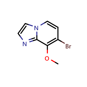 Chemical structure of 7-bromo-8-methoxyimidazo[1,2-a]pyridine , CAS 2767037-83-0, AChemBlock AD284171