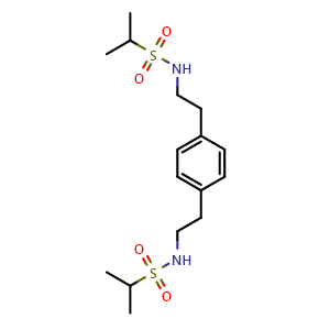 Chemical structure of N,N'-(1,4-phenylenebis(ethane-2,1-diyl))bis(propane-2-sulfonamide) , CAS 380607-77-2, AChemBlock AD284175