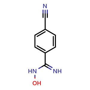 Chemical structure of 4-cyano-N-hydroxybenzimidamide , CAS 22179-85-7, AChemBlock AD284187
