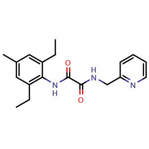 Chemical structure of N1-(2,6-diethyl-4-methylphenyl)-N2-(pyridin-2-ylmethyl)oxalamide , CAS 2757336-07-3, AChemBlock AD284191