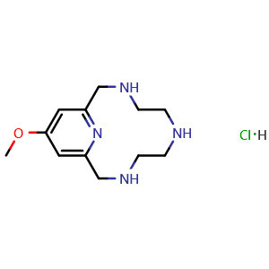Chemical structure of 13-Methoxy-3,6,9,15-tetraazabicyclo[9.3.1]pentadeca-1(15),11,13-triene hydrochloride , CAS 2989897-65-4, AChemBlock AD284194