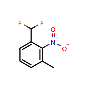 Chemical structure of 1-(difluoromethyl)-3-methyl-2-nitrobenzene , CAS 1261479-96-2, AChemBlock AD284206
