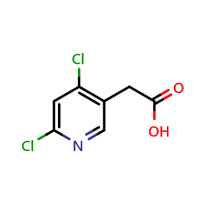 Chemical structure of 2-(4,6-Dichloropyridin-3-yl)acetic acid , CAS 199283-51-7, AChemBlock AD284214