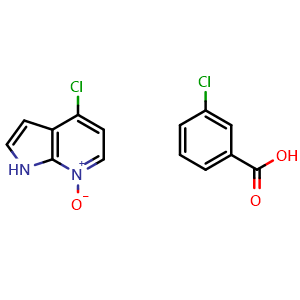 Chemical structure of 4-chloro-1H-pyrrolo[2,3-b]pyridine 7-oxide 3-chlorobenzoic acid , CAS 935466-76-5, AChemBlock AD284216