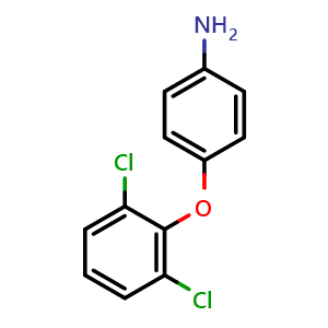 Chemical structure of 4-(2,6-dichlorophenoxy)aniline , CAS 90593-26-3, AChemBlock AD284217