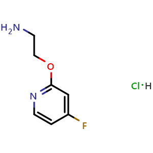 Chemical structure of 2-((4-fluoropyridin-2-yl)oxy)ethan-1-amine hydrochloride , CAS 3089991-79-4, AChemBlock AD284235